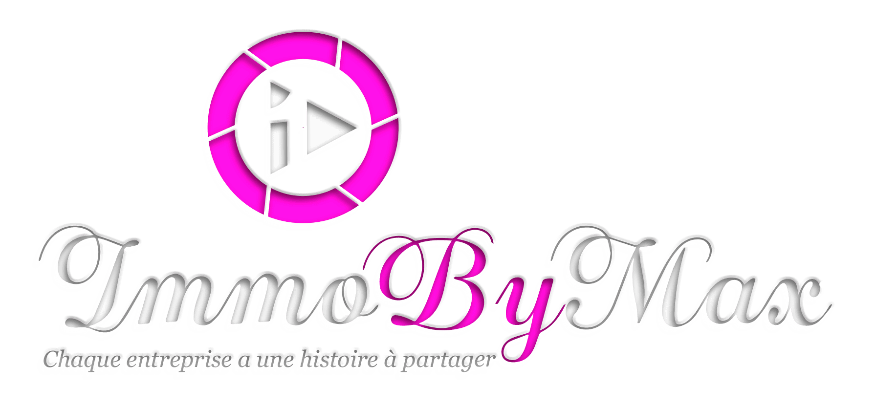 Logo blanc et rose ImmobyMax